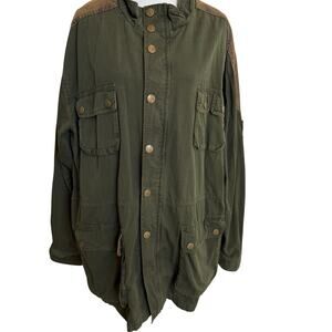 Legendary Whitetails Jacket Coat Mens 2XLT Green Faux Leather Patches Barn Chore